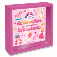 QUADRO COFRE - KIDS - ECONOMIA PARA MEU BRINQUEDO ROSA
