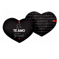 ALMOFADA RECORTE CORAÇÃO - TE AMO E PONTO NW