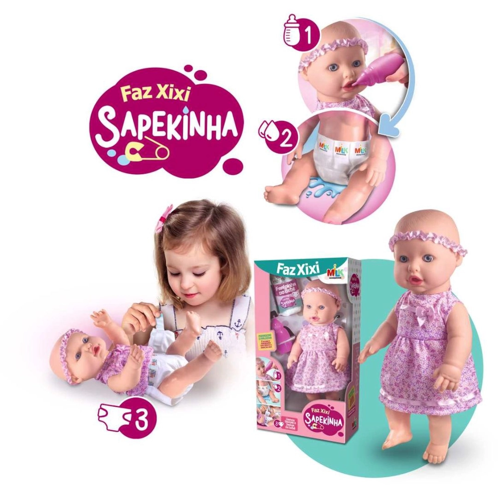 BONECA SAPEKINHA FAZ XIXI