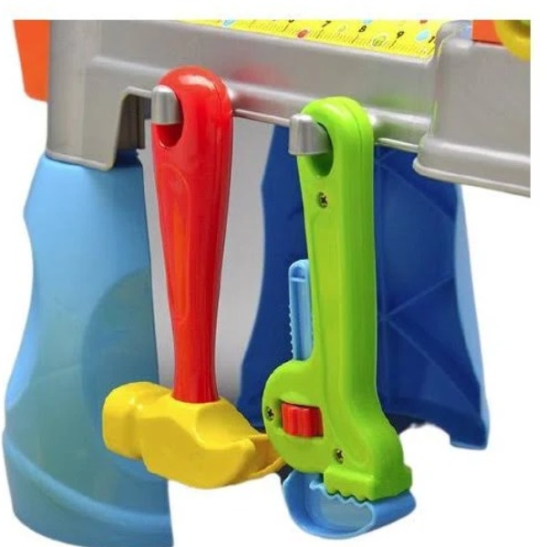BANCADINHA DE FERRAMENTAS BRINQUEDO INFANTIL COM CAPACETE