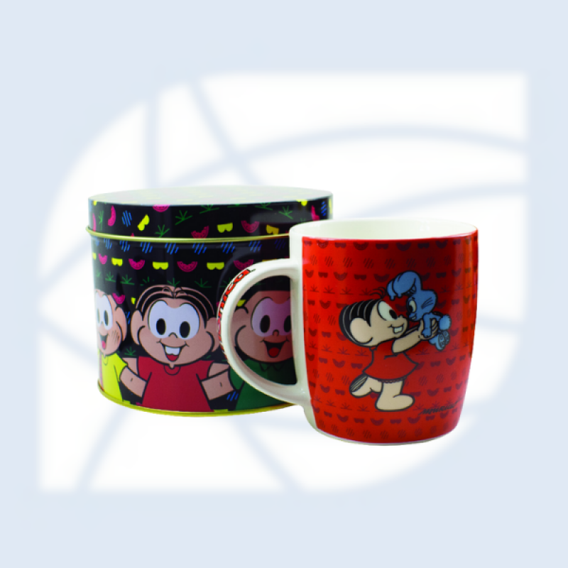 CANECA PORCELANA NA LATA MÔNICA - TURMA DA MÔNICA
