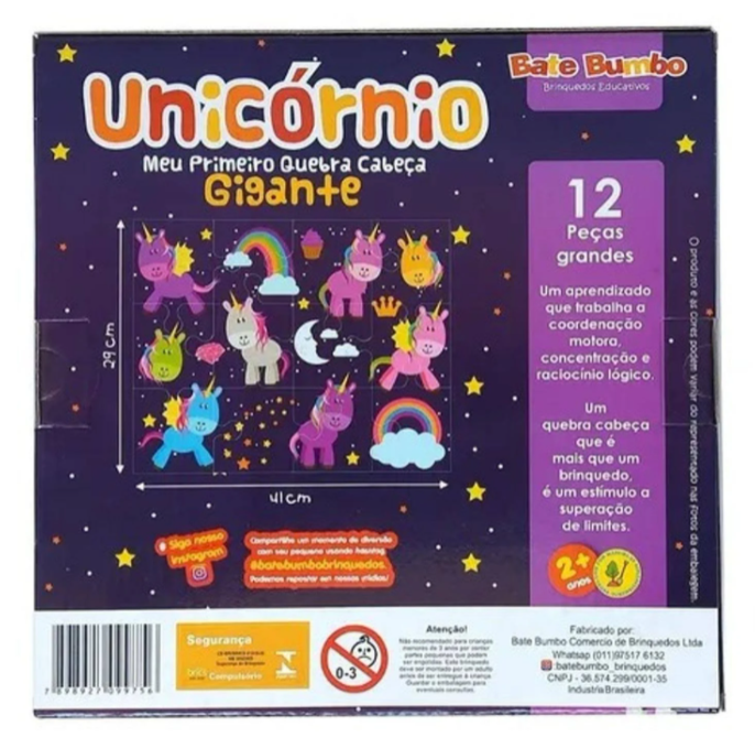MEU PRIMEIRO QUEBRA CABEÇA GIGANTE UNICÓRNIO