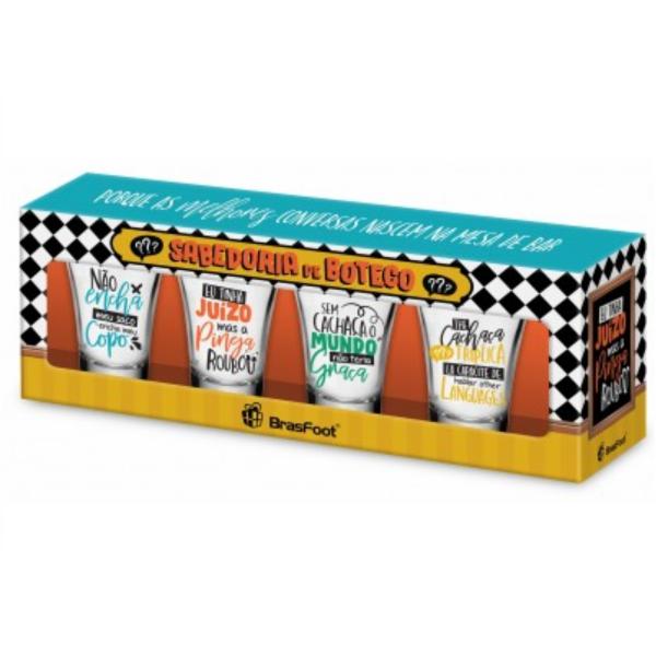 KIT COPO DOSE C/ 4UN - SABEDORIA DE BOTECO
